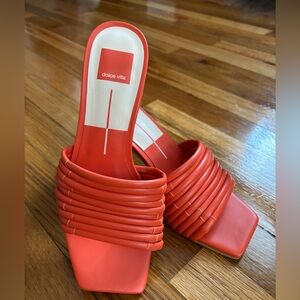 Dolce Vita Women's Vibrant Orange Heeled Slides